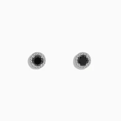 Earrings|Effy Jewelry Caviar 14K White Gold White and Black Diamond Stud Earrings