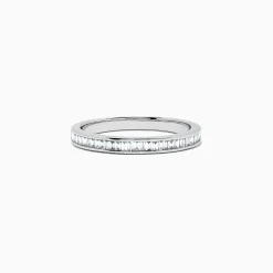 Rings|effyjewelry.com Classique 14K White Gold Channel Set Diamond Stacking Band, 0.44 TCW