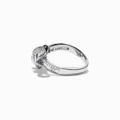 Rings|BH Classique 14K White Gold Diamond Bow Ring, 1.08 TCW
