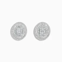 Earrings|Effy Jewelry Classique 14K White Gold Diamond Stud Earrings