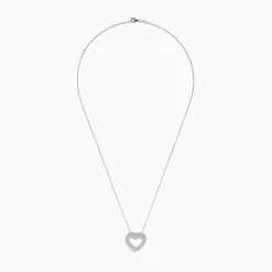 Necklaces & Pendants|Effy Jewelry Classique 14K White Gold Diamond Heart Pendant