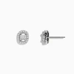 Earrings|Effy Jewelry Classique 14K White Gold Diamond Stud Earrings 0.59 TCW