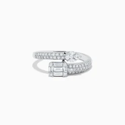 Rings|Effy Jewelry Classique 14K White Gold Diamond Bypass Ring 0.65 TCW