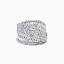 Rings|Effy Jewelry Classique 14K White Gold Diamond Crossover Ring