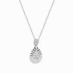 Necklaces & Pendants|Effy Jewelry Classique 14K White Gold Diamond Pendant