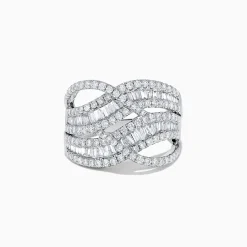 Rings|BH Multi Classique 14K White Gold Diamond Waves Ring, 1.66 TCW