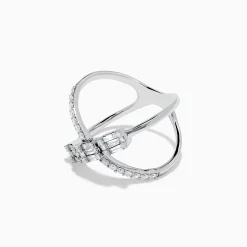 Rings|Effy Jewelry Classique 14K White Gold Diamond Criss Cross Ring