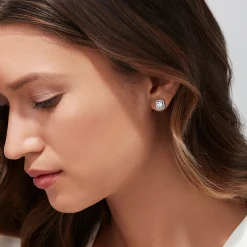 Earrings|Effy Jewelry Classique 14K White Gold Diamond Stud Earrings, 0.48 TCW