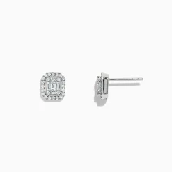 Earrings|Effy Jewelry Classique 14K White Gold Diamond Stud Earrings, 0.48 TCW