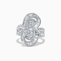 Rings|effyjewelry.com Classique 14K White Gold Diamond Knot Ring, 1.67 TCW
