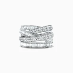 Rings|BH Multi Classique 14K White Gold Diamond Crossover Ring, 1.47 TCW