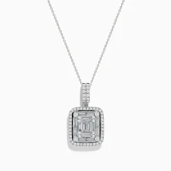 Necklaces & Pendants|Effy Jewelry Classique 14K White Gold Diamond Pendant