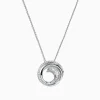Necklaces & Pendants|Effy Jewelry Classique 14K White Gold Diamond Swirl Pendant, 0.48 TCW
