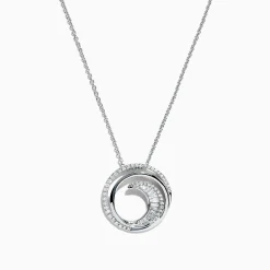Necklaces & Pendants|Effy Jewelry Classique 14K White Gold Diamond Swirl Pendant, 0.48 TCW