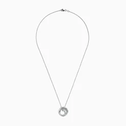 Necklaces & Pendants|Effy Jewelry Classique 14K White Gold Diamond Swirl Pendant, 0.48 TCW