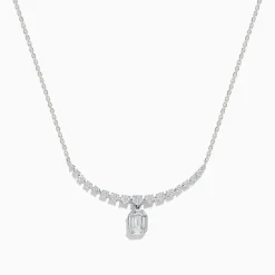 Necklaces & Pendants|Effy Jewelry Classique 14K White Gold Diamond Pendant Necklace 0.69 TCW