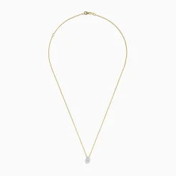 Necklaces & Pendants|Effy Jewelry D'Oro 14 Karat Yellow Gold Pave Diamond Pear Shape Pendant
