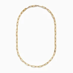 Necklaces & Pendants|Effy Jewelry D'oro 14 Karat Yellow Gold Paperclip Chain Link Diamond Necklace