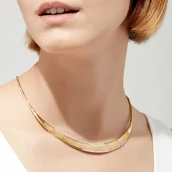 Necklaces & Pendants|Effy Jewelry D'Oro 14K Brushed Yellow Gold Diamond Collar Necklace, 0.90 TCW