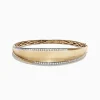 Bracelets|Effy Jewelry D'Oro 14K Brushed Yellow Gold Diamond Bangle, 0.77 TCW
