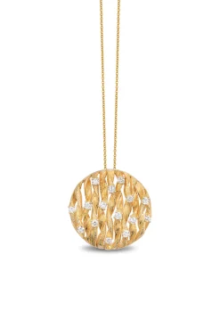 Necklaces & Pendants|Effy Jewelry D'Oro 14K Textured Yellow Gold Diamond Pendant, 0.83 TCW