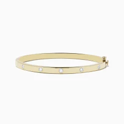 Bracelets|Effy Jewelry D'Oro 14k Yellow Gold Bezel Set Diamond Bangle 0.35 TCW