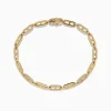 Bracelets|Effy Jewelry D'Oro 14K Yellow Gold Chain Link Diamond Bracelet 0.94 TCW