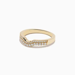 Rings|Effy Jewelry D'oro 14K Yellow Gold Curved Diamond Band 0.32 TCW