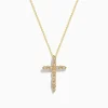 Necklaces & Pendants|Effy Jewelry D'Oro 14K Yellow Gold Diamond Cross Pendant