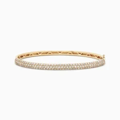 Bracelets|Effy Jewelry D'Oro 14K Yellow Gold Diamond Pave Bangle, 1.87 TCW
