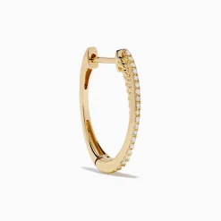 Earrings|Effy Jewelry D'Oro 14K Yellow Gold Diamond Hoop Earrings