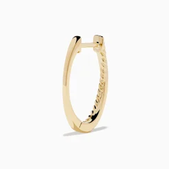 Earrings|Effy Jewelry D'Oro 14K Yellow Gold Diamond Hoop Earrings