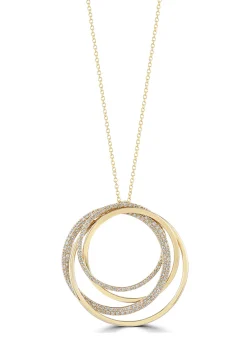 Necklaces & Pendants|Effy Jewelry D'Oro 14K Yellow Gold Diamond Circles Pendant, 0.70 TCW