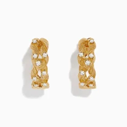 Earrings|BH Multi D'Oro 14K Yellow Gold Diamond Filigree Hoop Earrings, 0.41 TCW