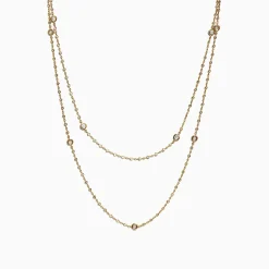 Necklaces & Pendants|Effy Jewelry D'Oro 14K Yellow Gold Diamond Station Necklace, 1.35 TCW