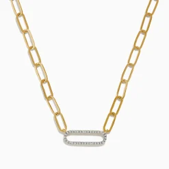 Necklaces & Pendants|BH Multi D'oro 14K Yellow Gold Diamond Paperclip Necklace