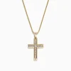 Necklaces & Pendants|Effy Jewelry D'Oro 14K Yellow Gold Diamond Cross Pendant, 0.25 TCW