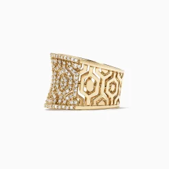 Rings|Effy Jewelry D'Oro 14K Yellow Gold Diamond Maze Ring, 0.79 TCW