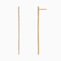 Earrings|BH Multi D'Oro 14K Yellow Gold Diamond Vertical Drop Earrings, 0.35 TCW