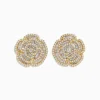 Earrings|Effy Jewelry D'oro 14K Yellow Gold Diamond Flower Earrings 1.43 TCW