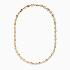 Necklaces & Pendants|Effy Jewelry D'oro 14K Yellow Gold Diamond Anchor Chain Necklace 3.04 TCW