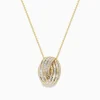Necklaces & Pendants|Effy Jewelry D'oro 14K Yellow Gold Diamond Crossover Pendant 1.03 TCW