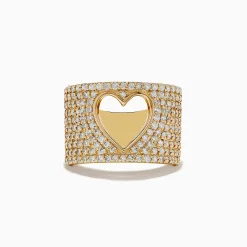Rings|Effy Jewelry D'oro 14K Yellow Gold Diamond Open-Heart Ring