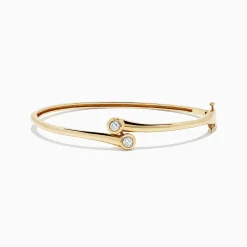 Bracelets|BH Multi D'Oro 14K Yellow Gold Diamond Two-Of-Us Bangle, 0.39 TCW