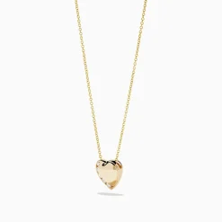 Necklaces & Pendants|Effy Jewelry D'Oro 14K Yellow Gold Diamond Heart Pendant