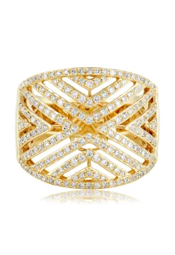 Rings|Effy Jewelry D'Oro 14K Yellow Gold Diamond V Maze Ring, 0.82 TCW