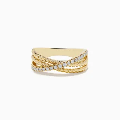 Rings|BH Multi D'oro 14K Yellow Gold Diamond Crossover Ring