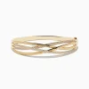 Bracelets|Effy Jewelry D'oro 14K Yellow Gold Diamond Crossover Bangle