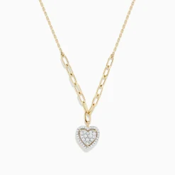 Necklaces & Pendants|BH Multi D'oro 14K Yellow Gold Diamond Heart Pendant Necklace