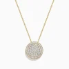 Necklaces & Pendants|BH Multi D'Oro 14K Yellow Gold Diamond Disk Pendant, 1.60 TCW